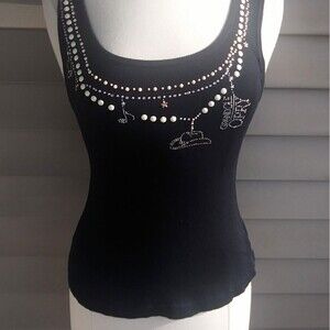 Grand Ole Opry Rhinestone Faux Pearl Embellished Camisole Size 1 Small.